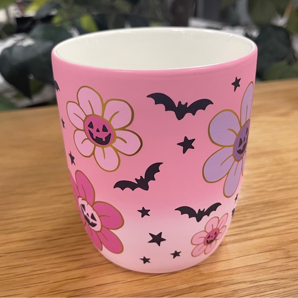 Halloween Purple & Pink Jack o’lantern Flower & Bats Smooth Matte Soft Touch NWT - Picture 2 of 4